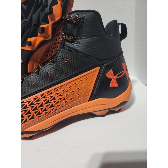 New UNDER ARMOUR HAMMER MC FOOTBALL CLEATS, US MENS 12 3021193-800, BLACK ORANGE main image 7